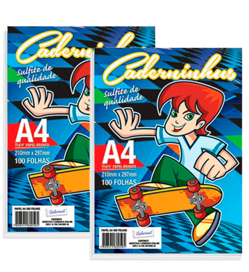 PAPEL A4 JETIZINHO CADERNUS C/100FLS