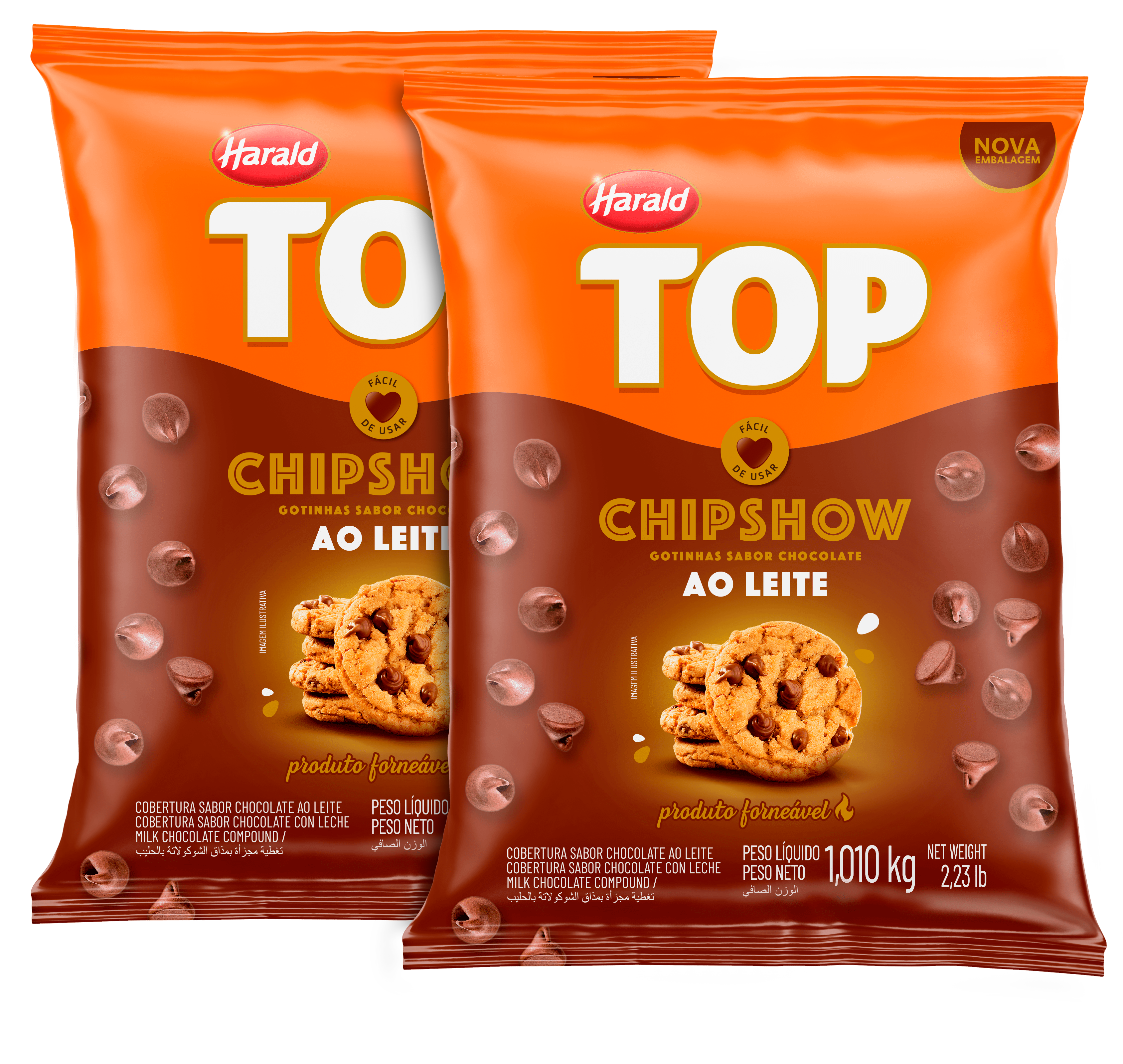 CHOC GOTAS TOP CHIPSHOW AO LEITE 1,01KG